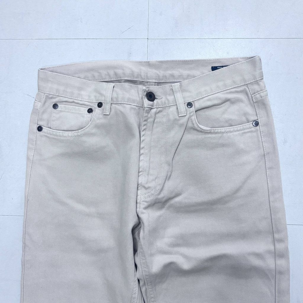 miu miu ミュウミュウ Cotton Flare Pants フ パンツ 98339 ベージュ系 size 30 中目黒A09 DECORATOM_COM_BR