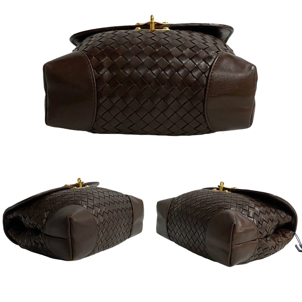 Vintage BOTTEGA VENETA イントレチャート ハンドバッグ 茶 BOTTEGA VENETA/ボッテガ・ヴェネタ】イントレチャート