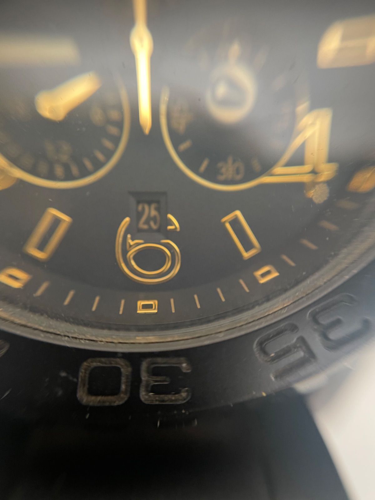 美品 NIXON クロノグラフ 42-20 マットブラック／ゴールド