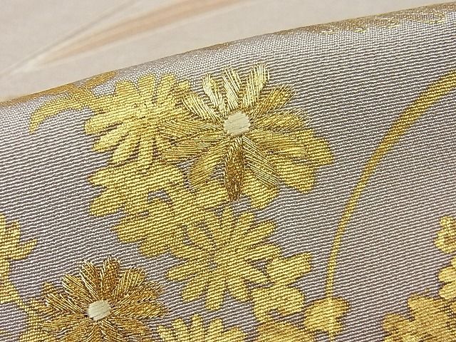 平和屋1□極上 創業460年・千總 訪問着 刺繍 流水草花文 暈し染め 金彩