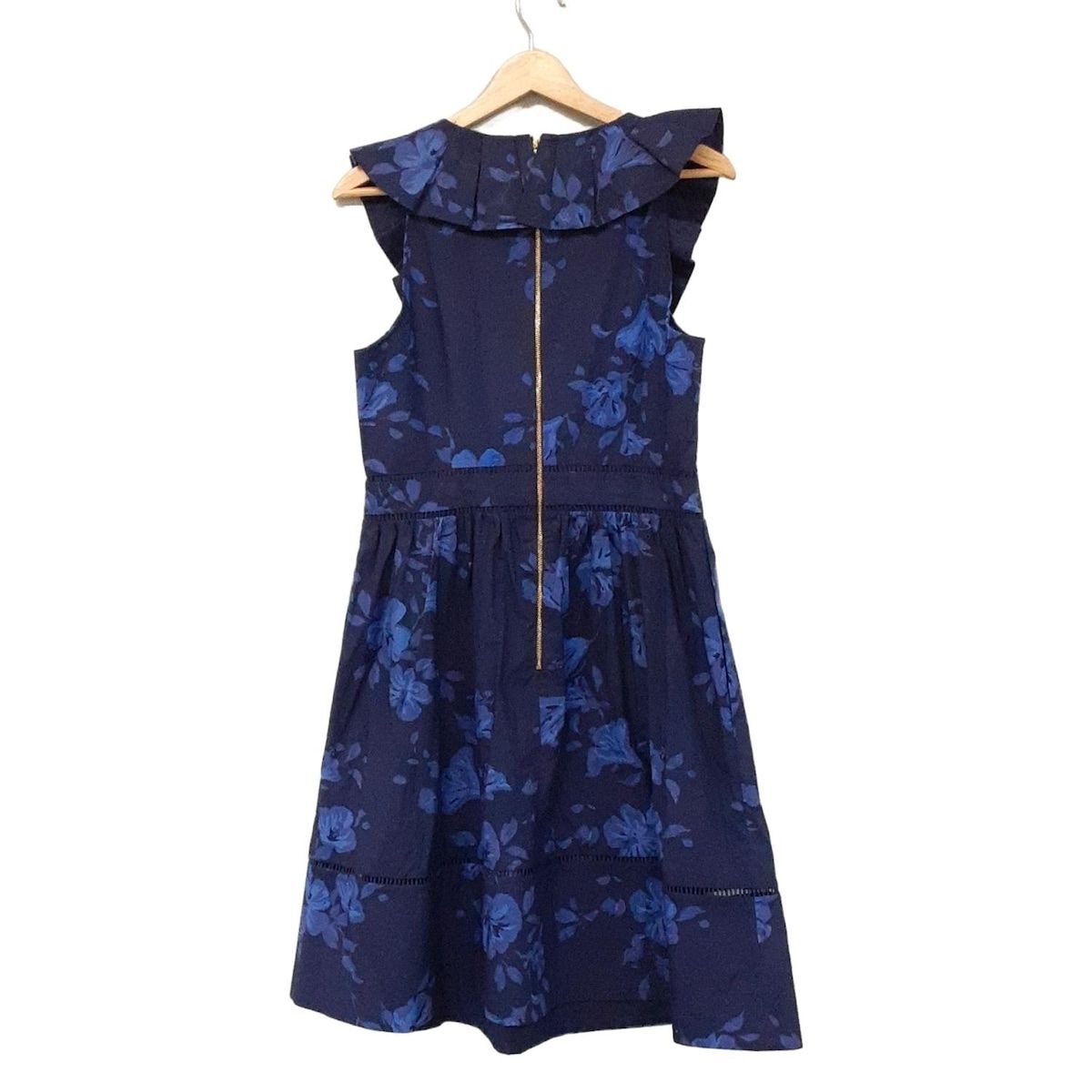 Kate spade ケイトスペード ワンピース サイズ10 L レディース - ネイビー×ブルーグレー×ライトブルー