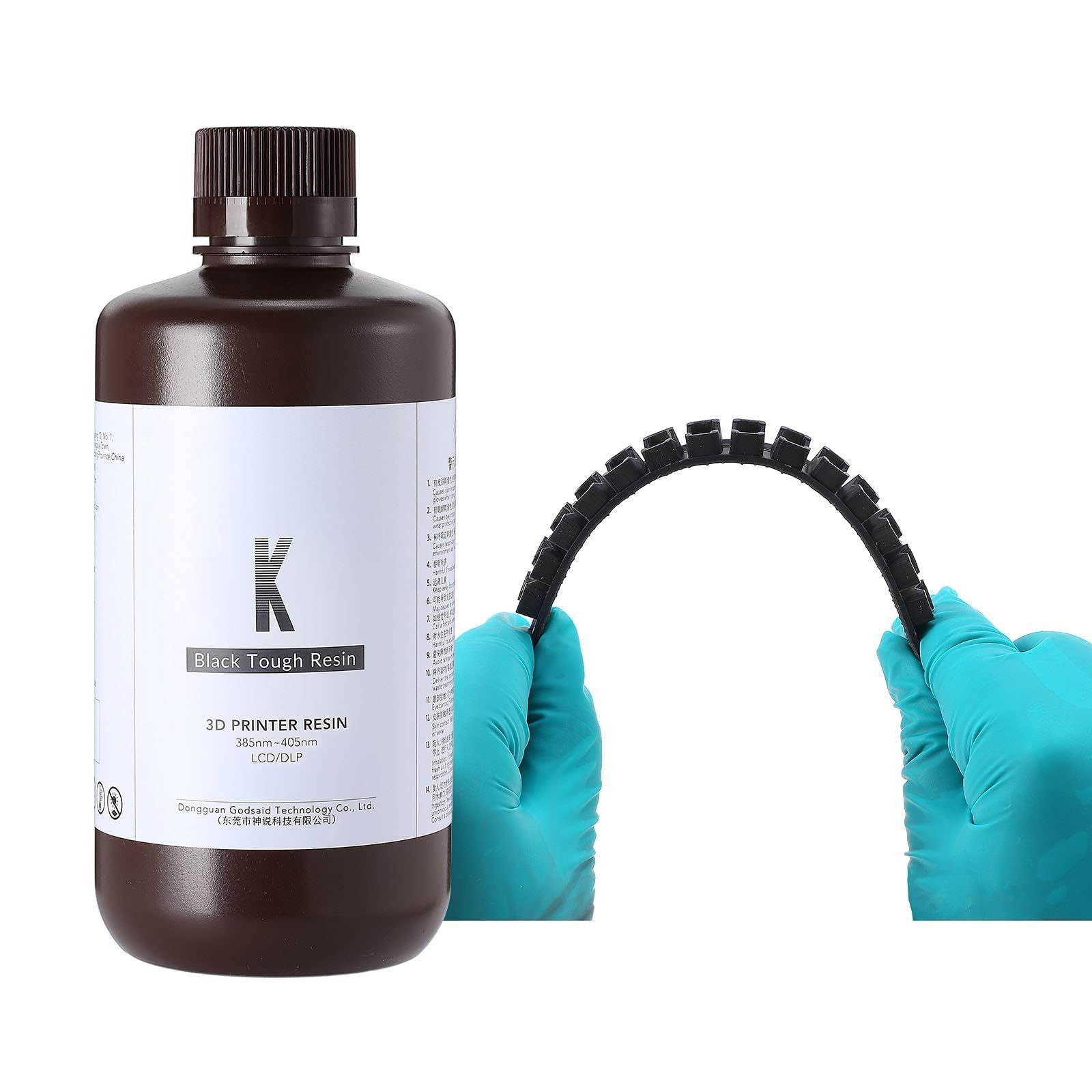 【特価セール】RESIONE 3Dプリンターレジン abs 高強度で脆くないタフレジン K 光硬化可能樹脂 405nm LCD DLP MSLA 光造形3Dプリンター用uvレジン（500，ブラック）