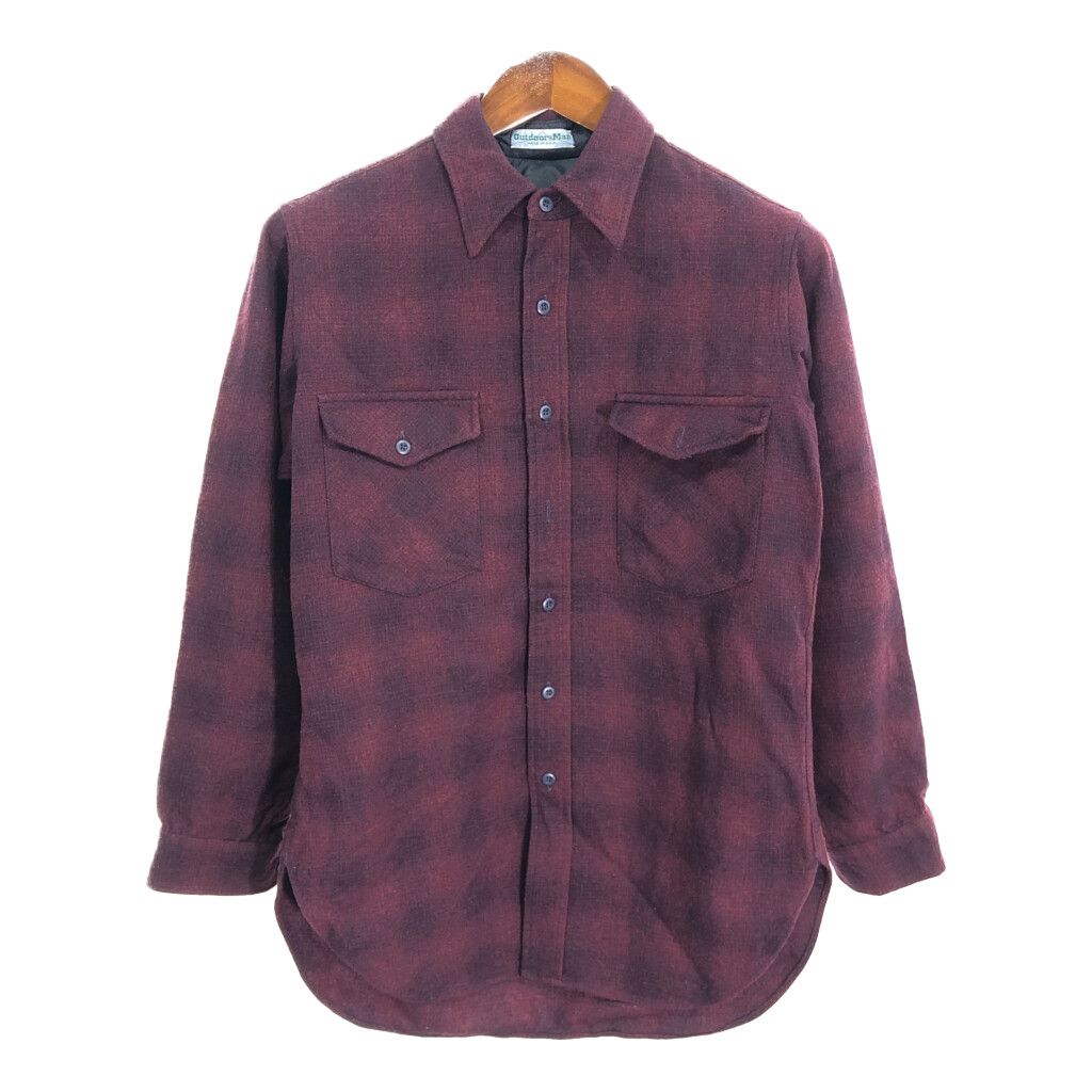pendleton ウールシャツ XL usa製 ワインレッド グレー チェック PENDLETON ウールチェックシャツ ペンドルトン Size XL USA製