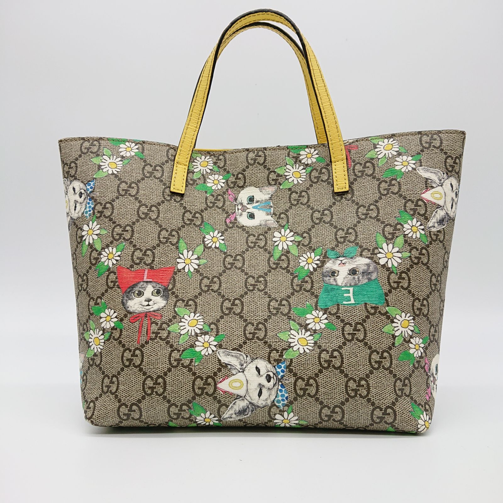 GUCCI グッチ ヒグチユウコ トートバッグ ミニ キャット チルドレンズ キャット 410812 限定 GGスプリーム イエロー レディース -  メルカリ