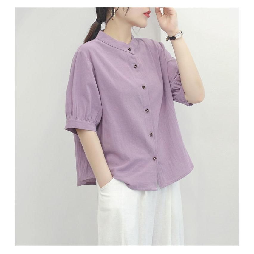 トップス レディース tシャツ 半袖 レディース お洒落 綿麻 シャツ 柔らか 薄手 女性 上着 春夏服 きれいめ ブラウス 無地 40代 50代 カジュアル ゆったり 新発売 ブラウス 半袖シャツ レディース トップス 綿麻 リネン