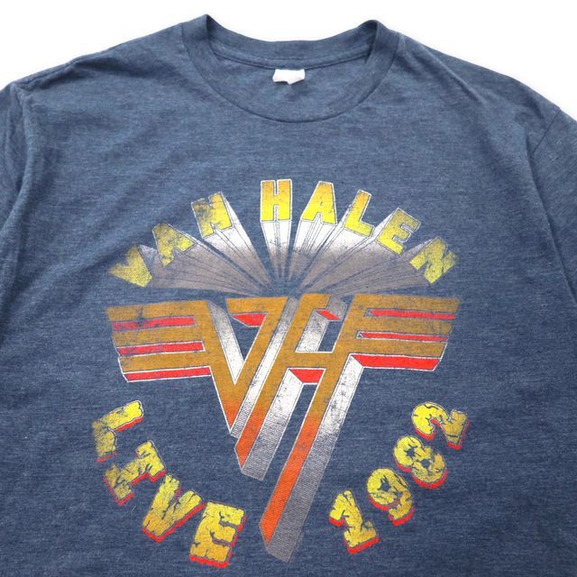 VAN HALEN ヴァンヘイレン バンドTシャツ M ネイビー コットン LIVE 1982 メキシコ製