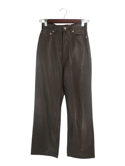 チノ CINOH レザー ロング パンツ 無地 サイズ36 ブラウン QQQ