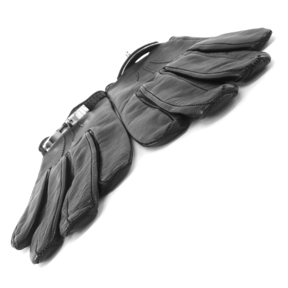 HERMES ケリー カデナ レザーグローブ ブラック シルバー金具 HERMES エルメス ケリー グローブ カデナチャーム 手袋 サイズ：6 1/2