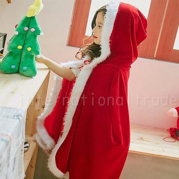 訳あり】コスプレ服 クリスマスマント キッズサイズ 仮装 子供 サンタ