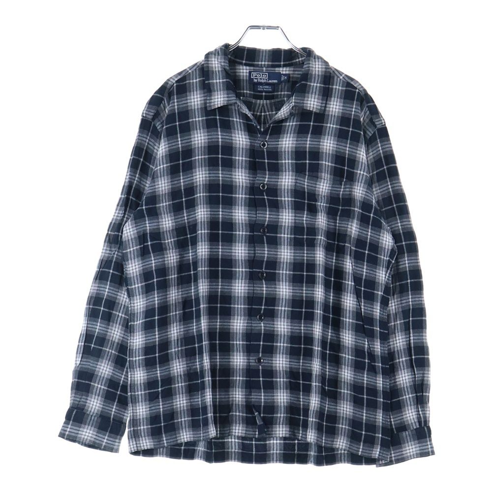 POLO RALPH LAUREN ポロラルフローレン 90ー00s CALDWELL RAYON SHIRT レーヨン チェック 長袖シャツ ブラック