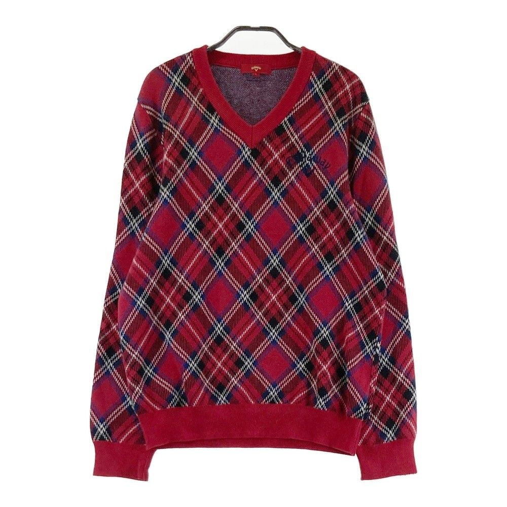 CALLAWAY キャロウェイ Vネック ニットセーター 千鳥格子柄
