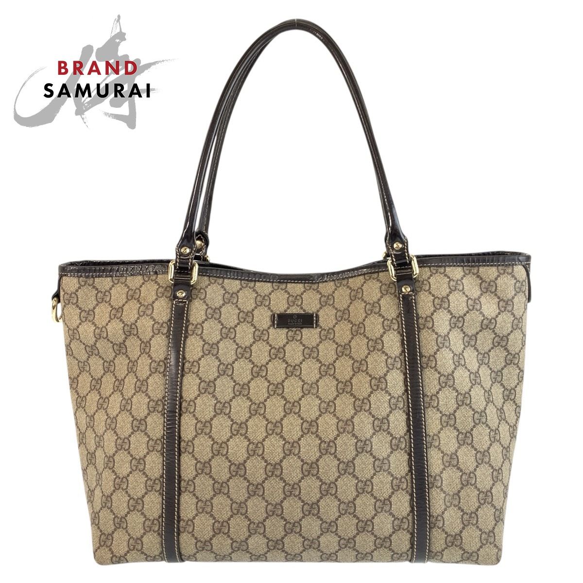 GUCCI グッチ ブラウン ゴールド金具 GGスプリームキャンバス/レザー 