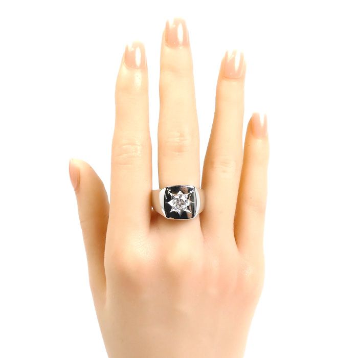 Pt900プラチナ リング 指輪 ダイヤモンド0.678ct 16.5号 30.2g メンズ SIROKUMA-CORPORATION_COM