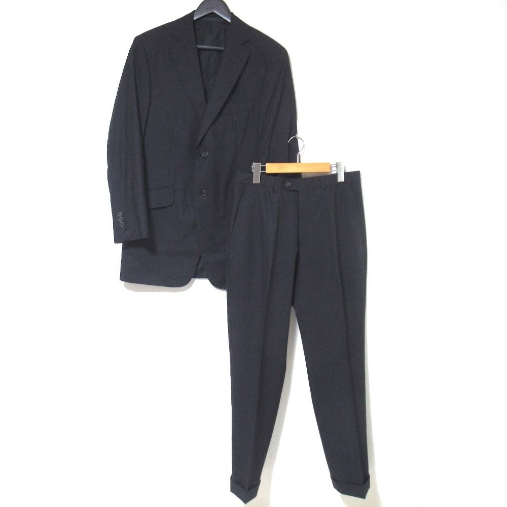 dunhill ダンヒル JFA公認 日本代表 テーラードジャケット スラックスパンツ スーツ セットアップ サイズ48R ダークネイビー メンズ 古着