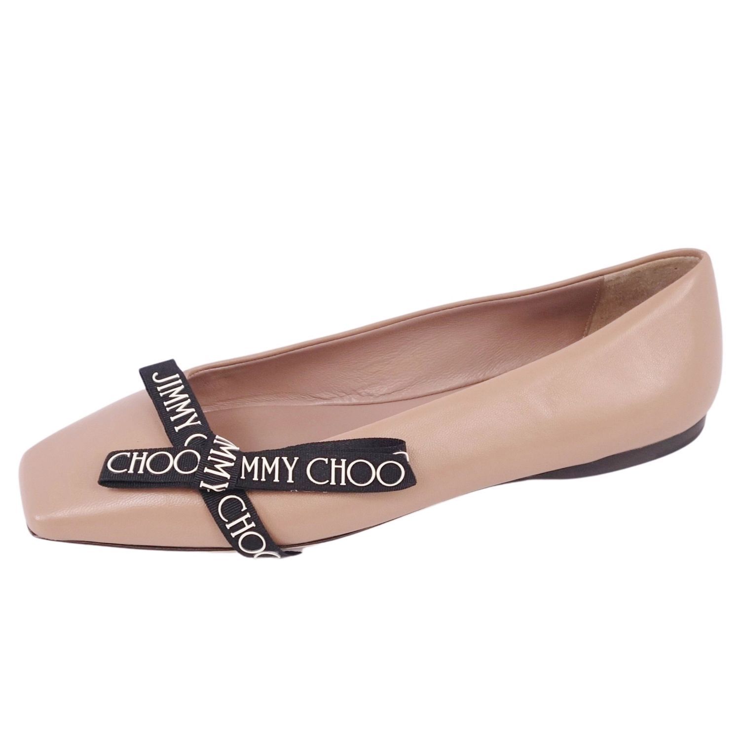 未使用 ジミーチュウ JIMMY CHOO パンプス フラットパンプス リボン