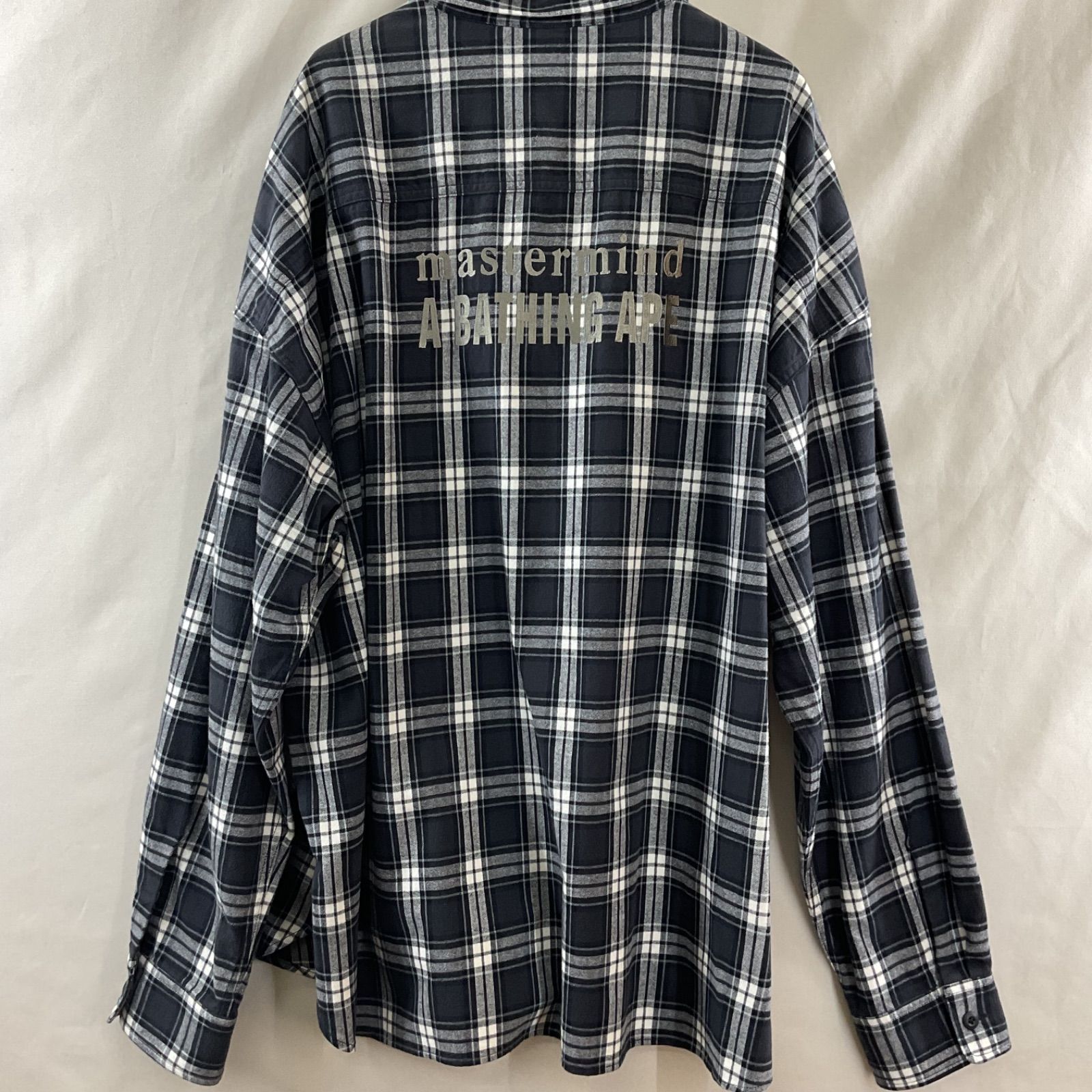 A BATHING APE x mastermind JAPAN Block Check LS Shirt エイプ
