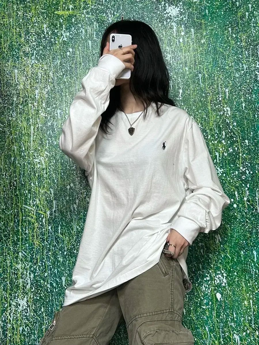 ポロ Ralph Lauren(ラルフローレン) 長袖 ロングスリーブ 長袖Tシャツ 白 XL