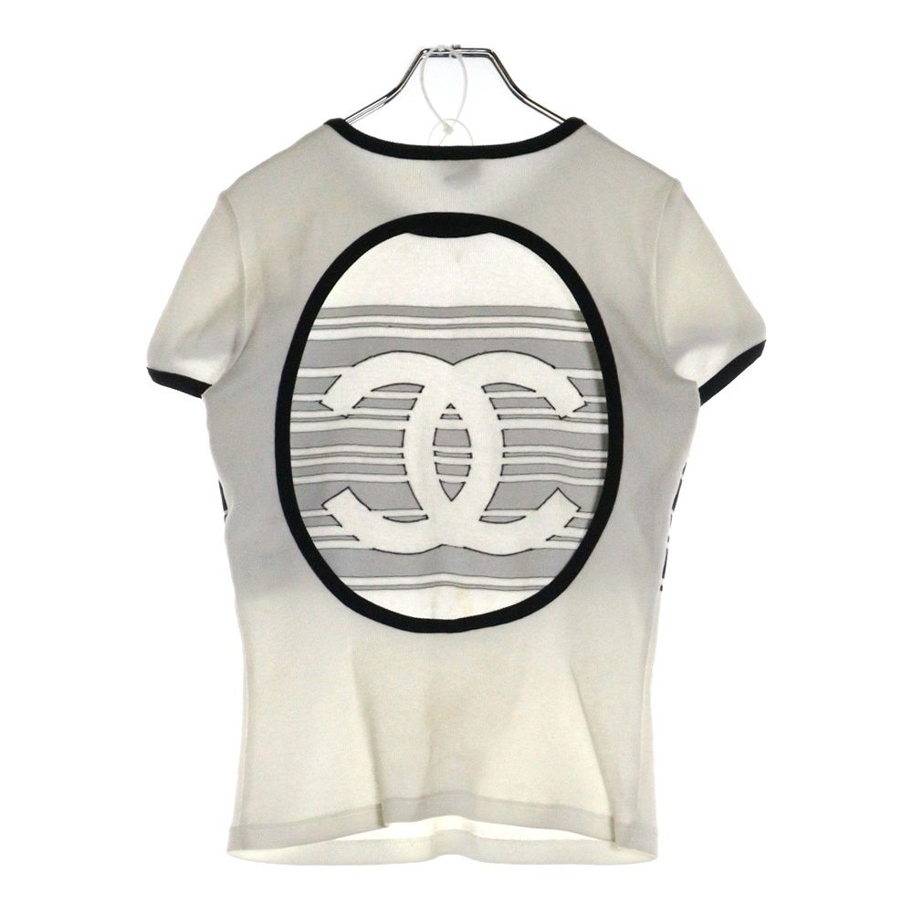 ☆レア/美品☆CHANEL 02S 半袖カットソー ココマーク ホワイトxレッド 中古・古着通販】CHANEL (シャネル) ココマーク 半袖 ロゴ