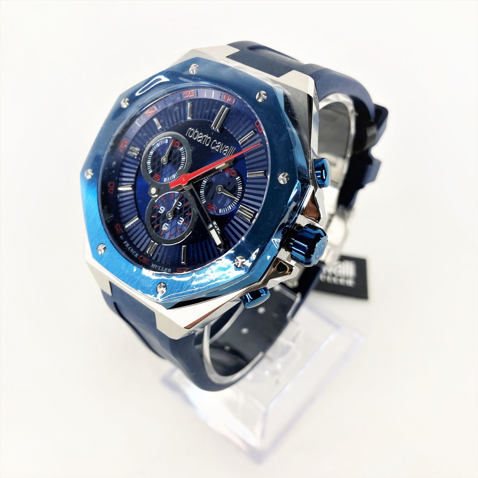 【新品未使用】ロベルトカヴァリ＆フランクミュラー 腕時計 新品 本物☆六角ブラック☆RV1G123P0021