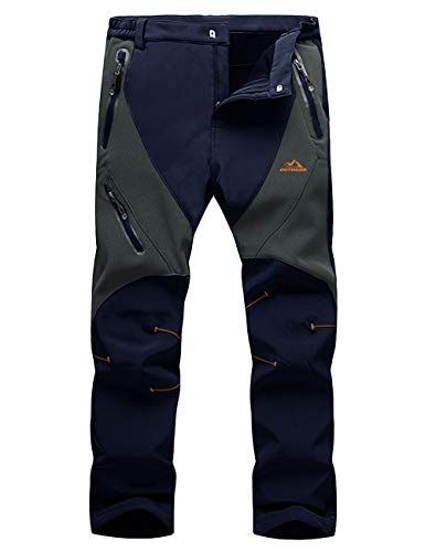 Size L_Color 裏起毛 ネイビー MAGCOMSEN アウトドア パンツ ズボン 登山 裏フリース ソフトシェルパンツ 厚手 釣り スキー 作業 秋冬 撥水 ネイビー CN XL 日本サイズL