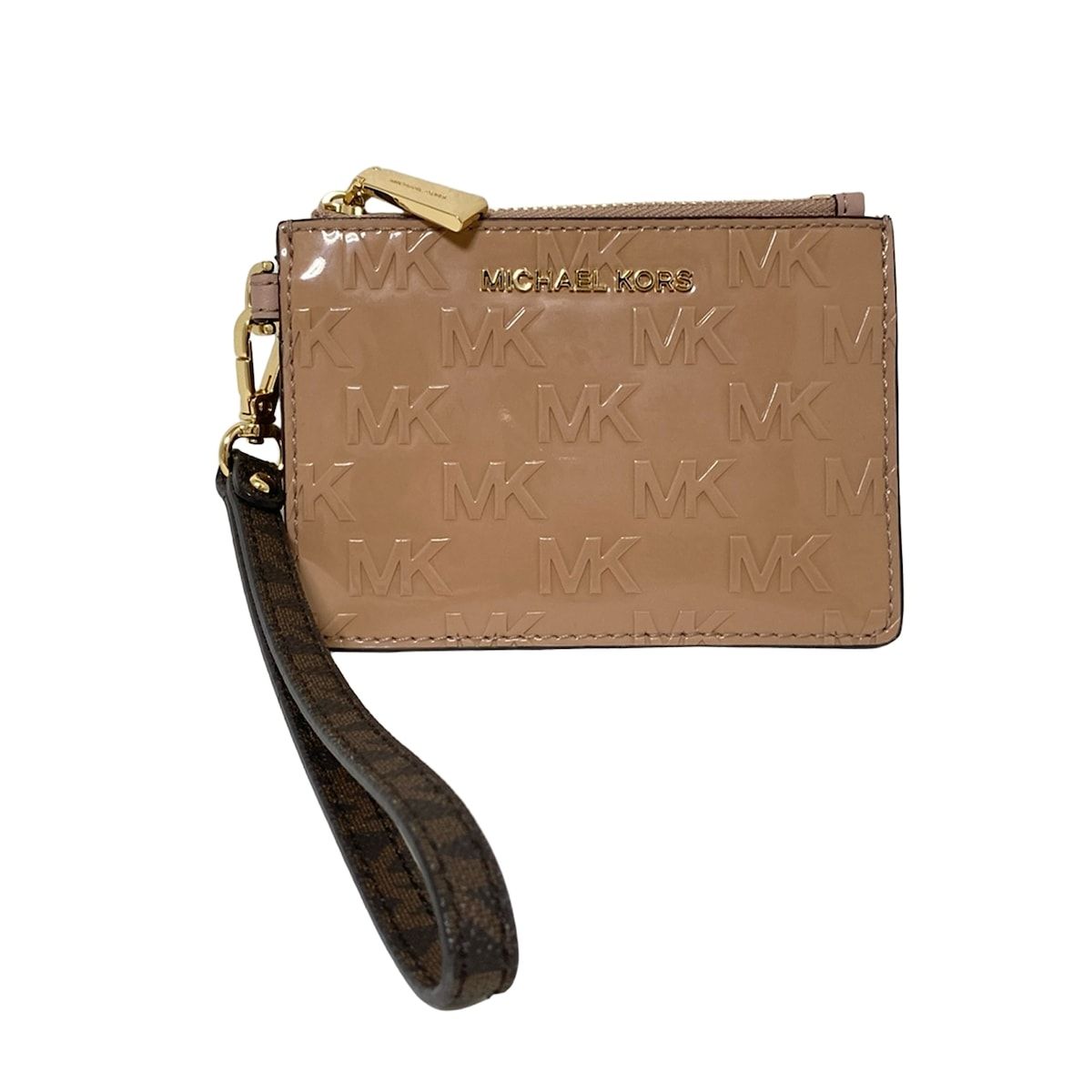 MICHAEL KORS マイケルコース コインケース - ピンクベージュ パスケース付き|キーリング付き レザー