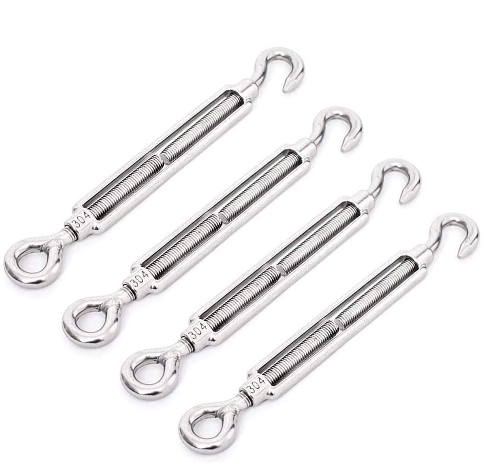 Style:M5 4個セット AILENLAN ターンバックル ステンレス ワイヤーバックル フック Turnbuckle 貼り具合調整 ワイヤーロープ 固定 SUS304 防錆 耐久性 構造物補強 (M5 4個セット)