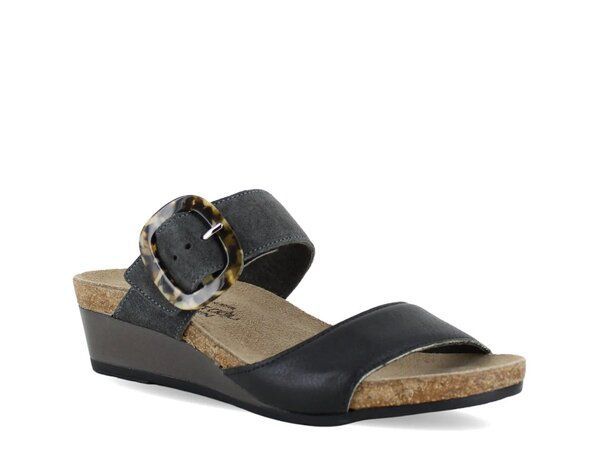 【送料無料】 ナオト レディース サンダル シューズ Kingdom Wedge Sandal Midnight Black Leather