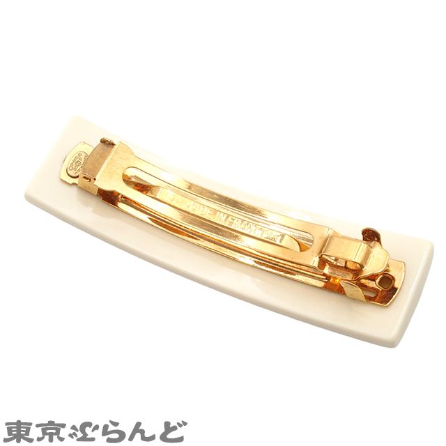 シャネル CHANEL バレッタ オフホワイト プラスチック カメリア ココマーク ヘア 03P レディース 101821410