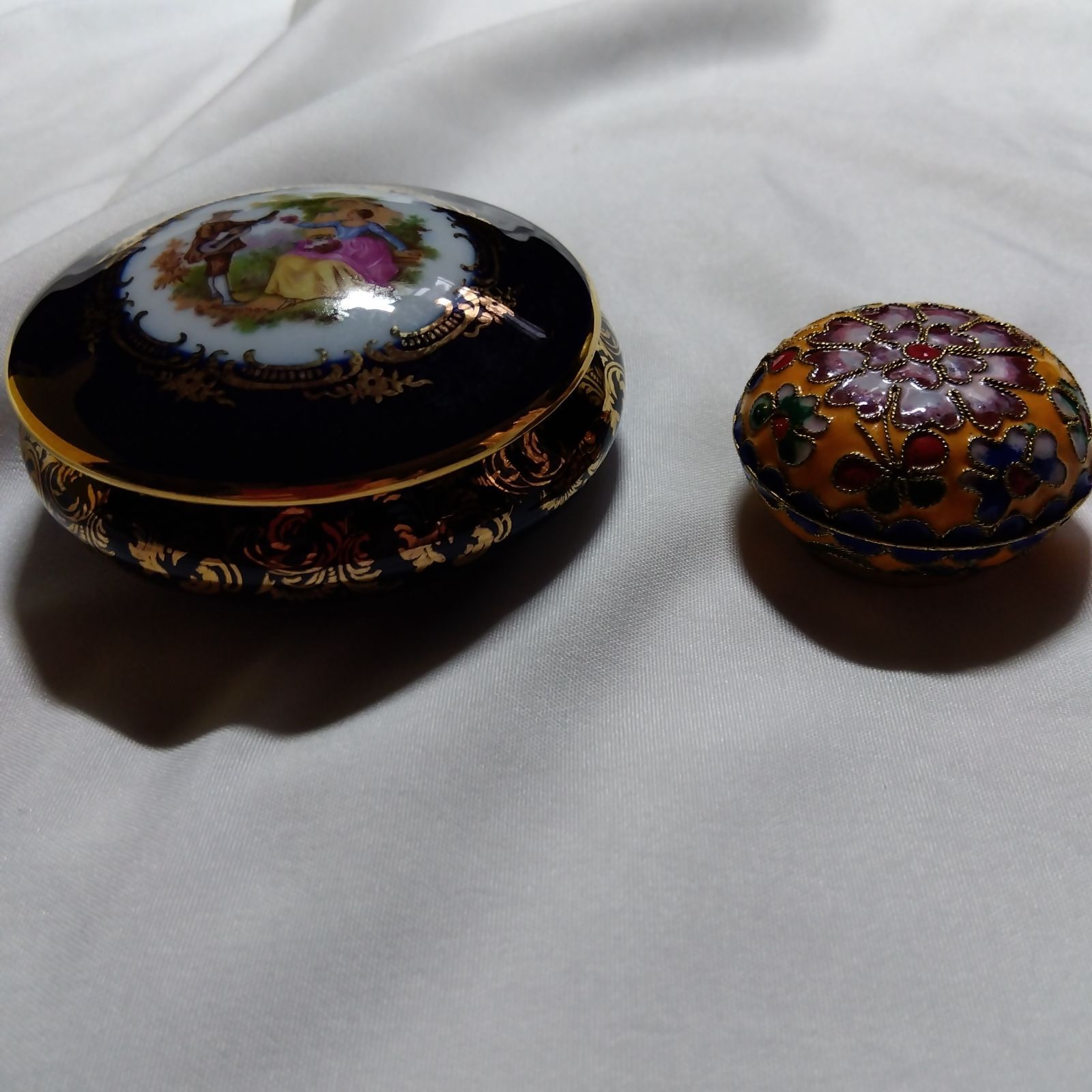 リモージュ磁器　七宝焼　リモージュ・エマイユ　冬景色文額　額装　G　R7857B LIMOGES CASTEL リモージュ キャッスル 小物入れ・アクセサリー