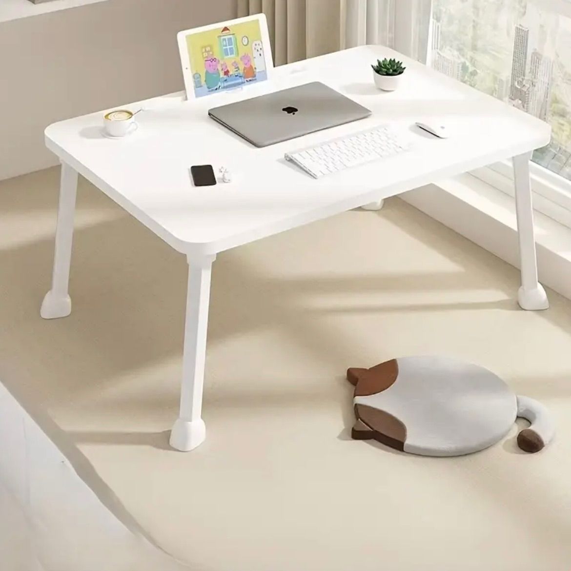 カトリーヌメミ 折りたたみサイドテーブル 2個セット 机 椅子 セット