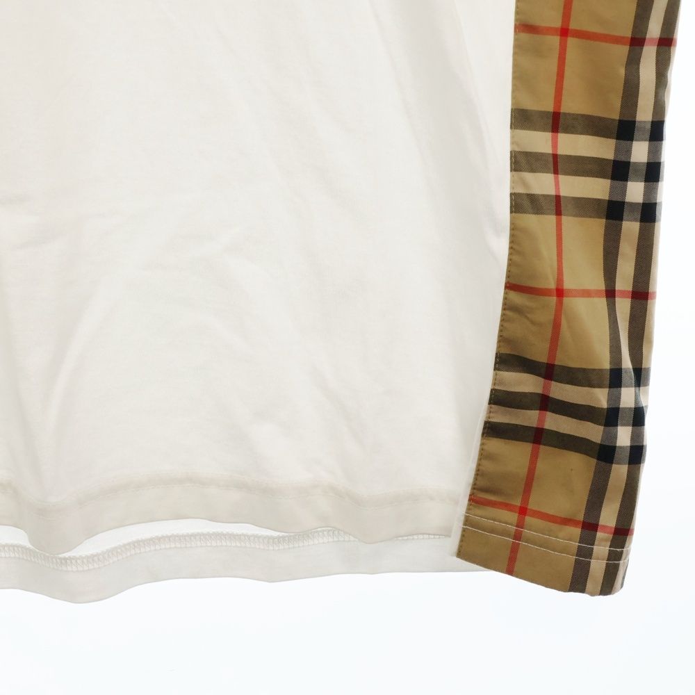 バーバリー 半袖Tシャツ サイドノバチェック ホワイト S 8080856