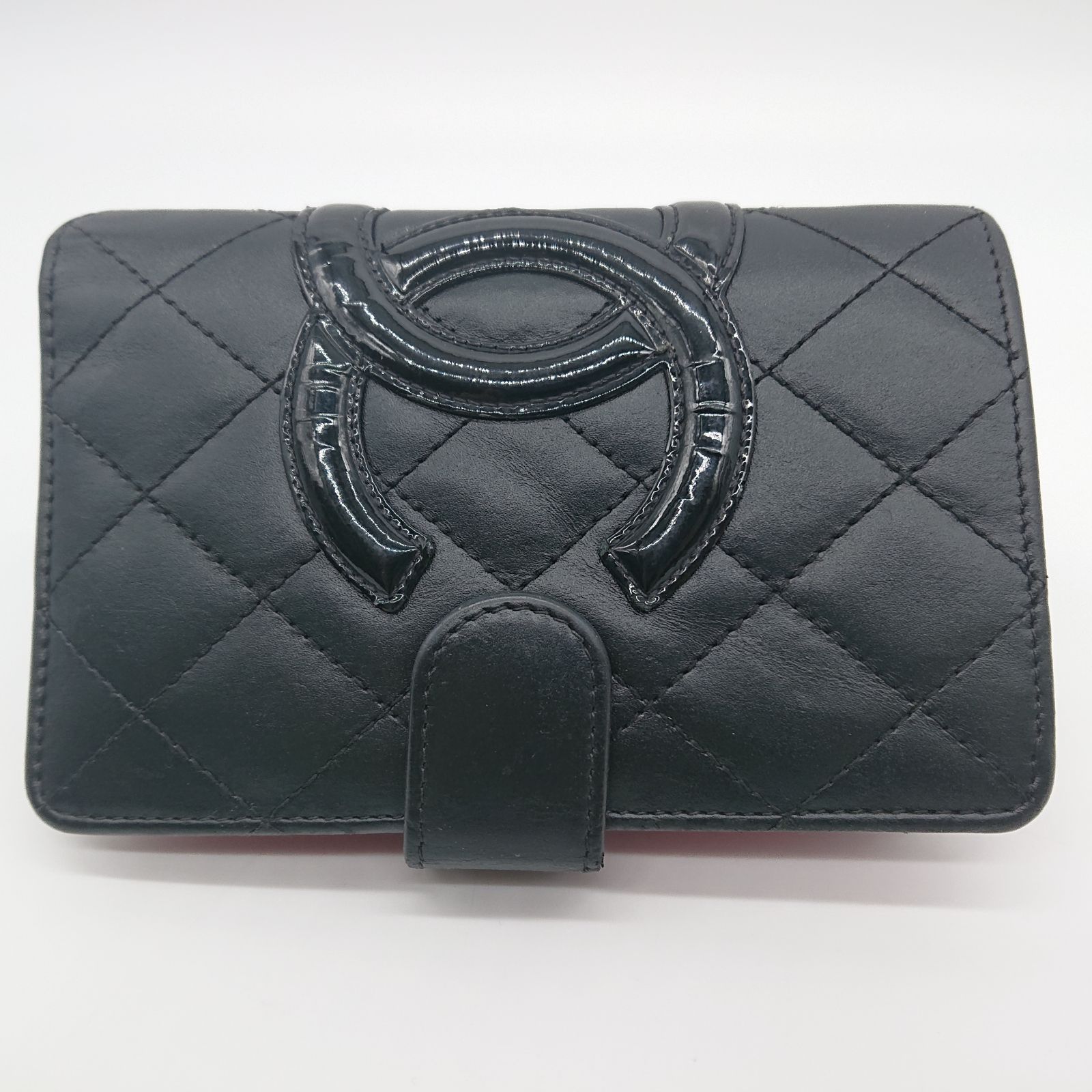 美品】CHANEL シャネル 折り財布 カンボン ラムスキン