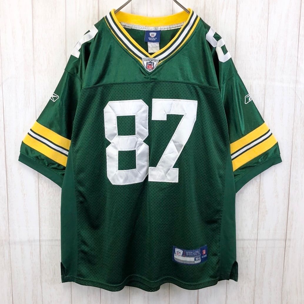 超希少【NFL】リーボック グリーンベイ パッカーズ チーム刺繍 ゲームシャツ Reebok Green Bay Packers ゲームシャツ - 古着屋