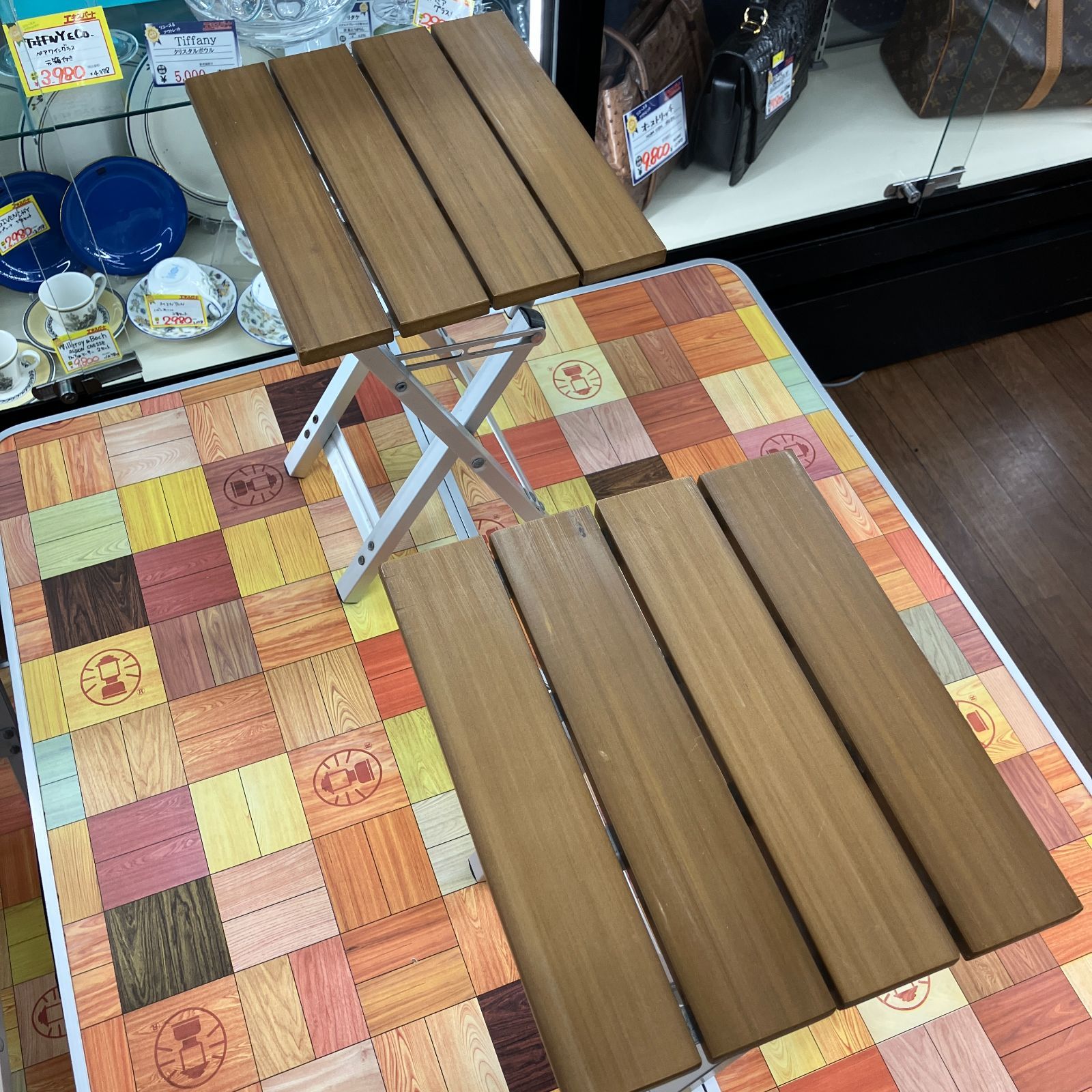 Coleman テーブルベンチセット 6人用 ナチュラルモザイク