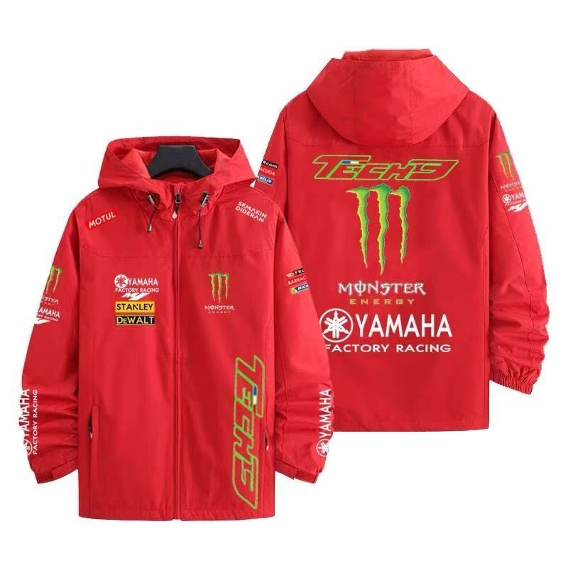 【新品未使用】Monster Kawasaki 刺繍 レーシングジャケット YAMAHA ジャケット monster レーシングジャケット 春秋 防風