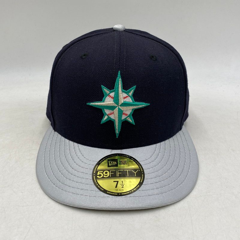90s USA製 new era マリナーズ　ベースボールcap NEW ERA - USA製 マリナーズ オーセンティック キャップ