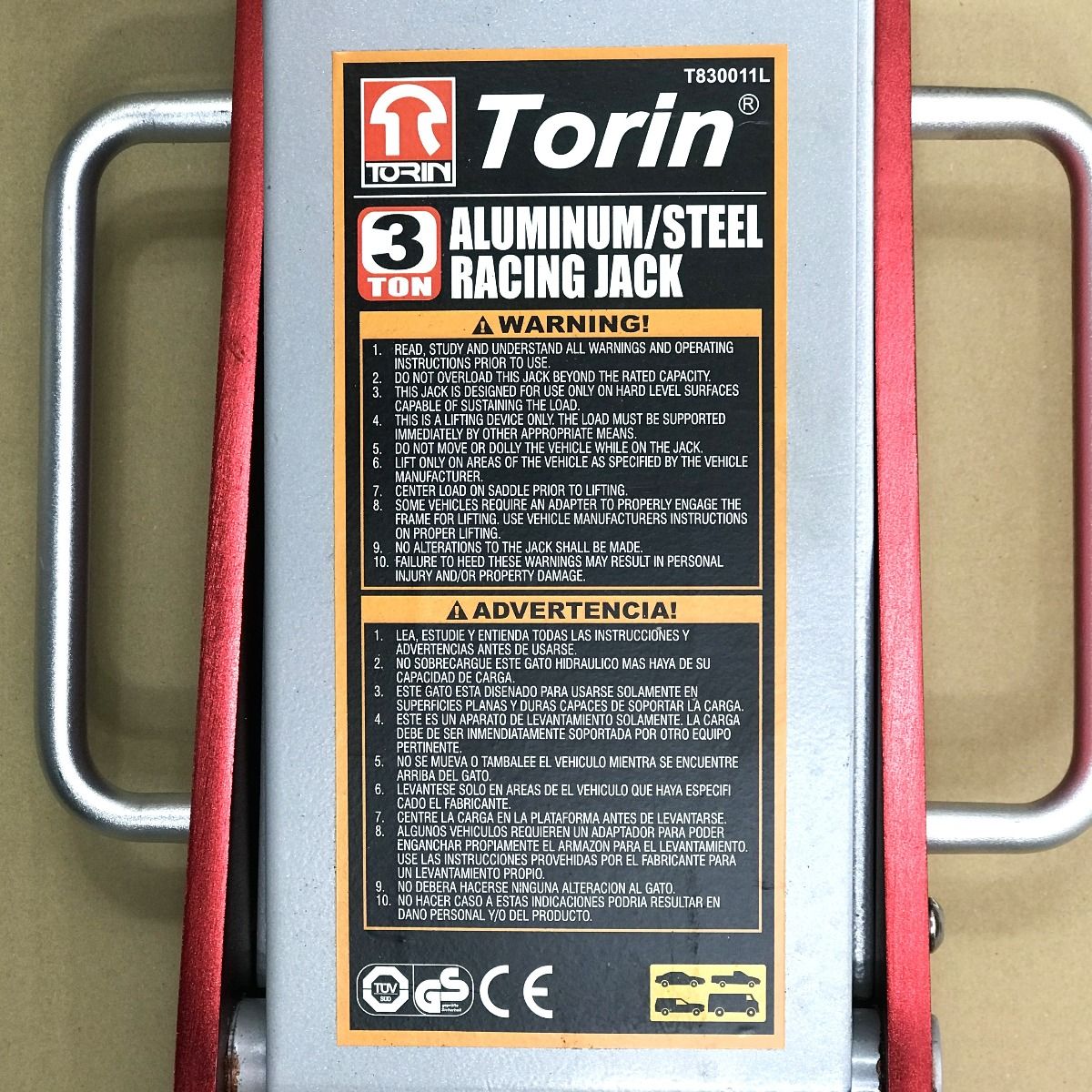TORIN トリン ガレージジャッキ 3t T830011L アルミ/スチール 