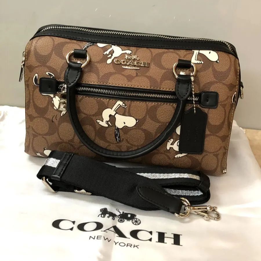 C4118 新作 COACH ボストンバッグ COACH × PEANUTS コーチ スヌーピー C4118 サッチェル ボストン