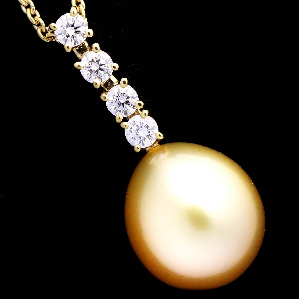 ミキモト MIKIMOTO 白蝶真珠 10.6mm ダイヤ ネックレス 42cm K18 YG イエローゴールド 750 パール South Sea  pearl Necklace 90205508 - メルカリ