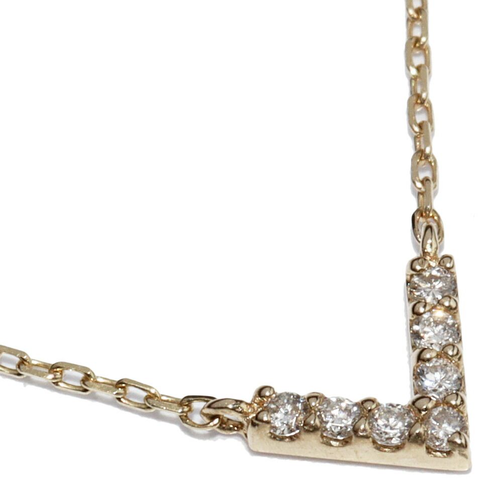 ete K10YG ダイヤモンド V字 ネックレス エテ ペンダントネックレス K10YG ダイヤ V字 - メルカリ