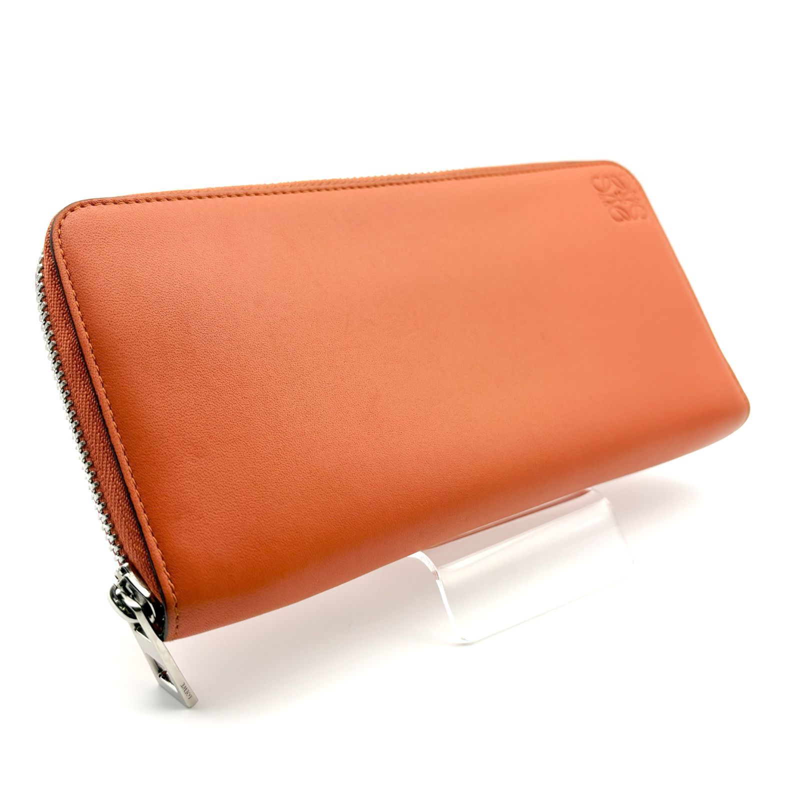 ロエベ LOEWE 財布 長財布 レザー オレンジ ラウンドファスナー