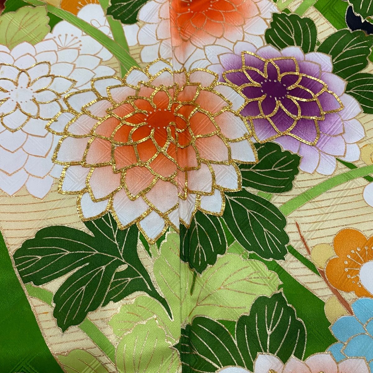 美品　金彩　金糸　地紋　手描き　秀品　振袖　フルセット 振り袖 美品 金彩 金糸 地紋 手描き 秀品 振袖 フルセット 振り袖 振袖
