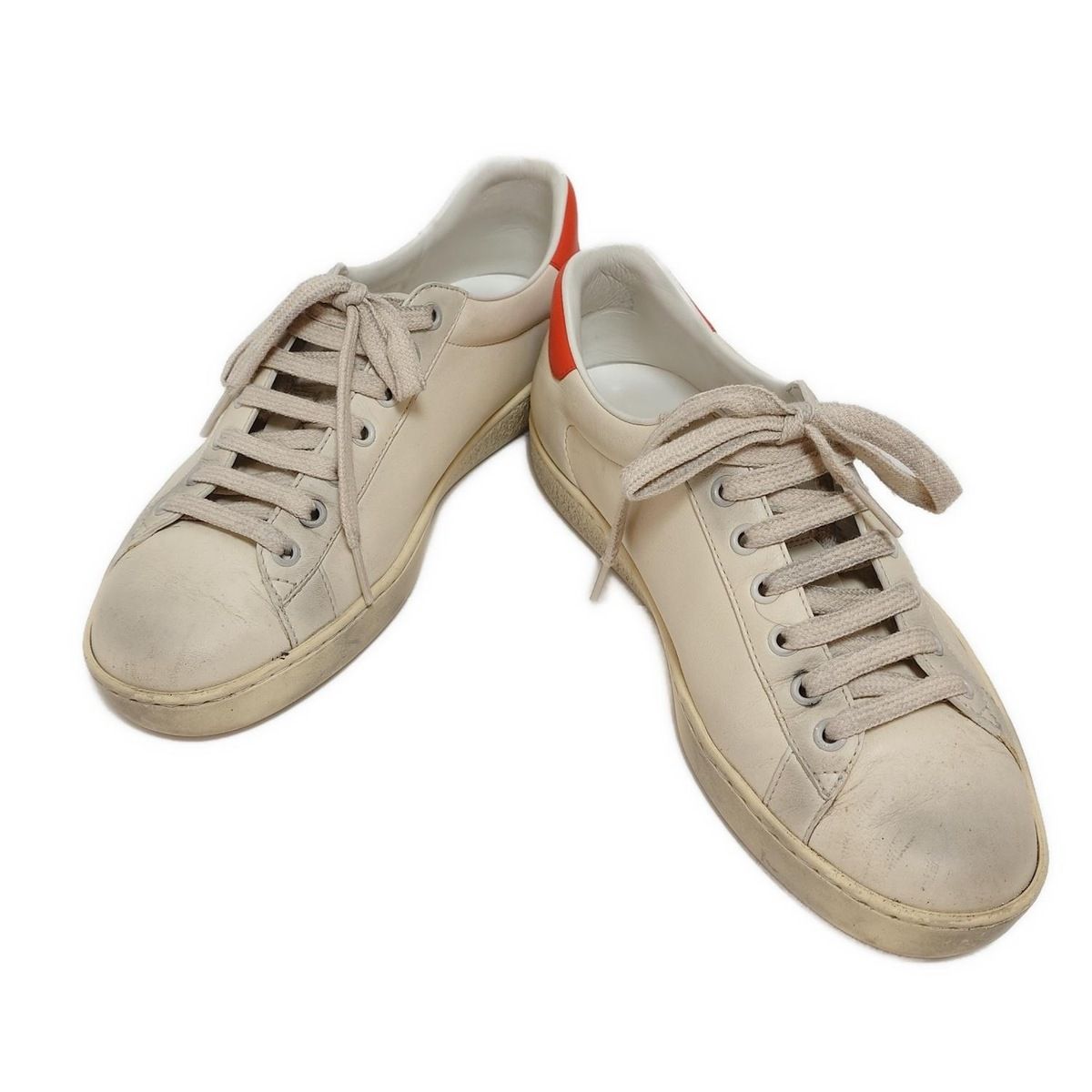 GUCCI(グッチ) スニーカー 6 1/2 メンズ - 603697 ベージュ×オレンジ 