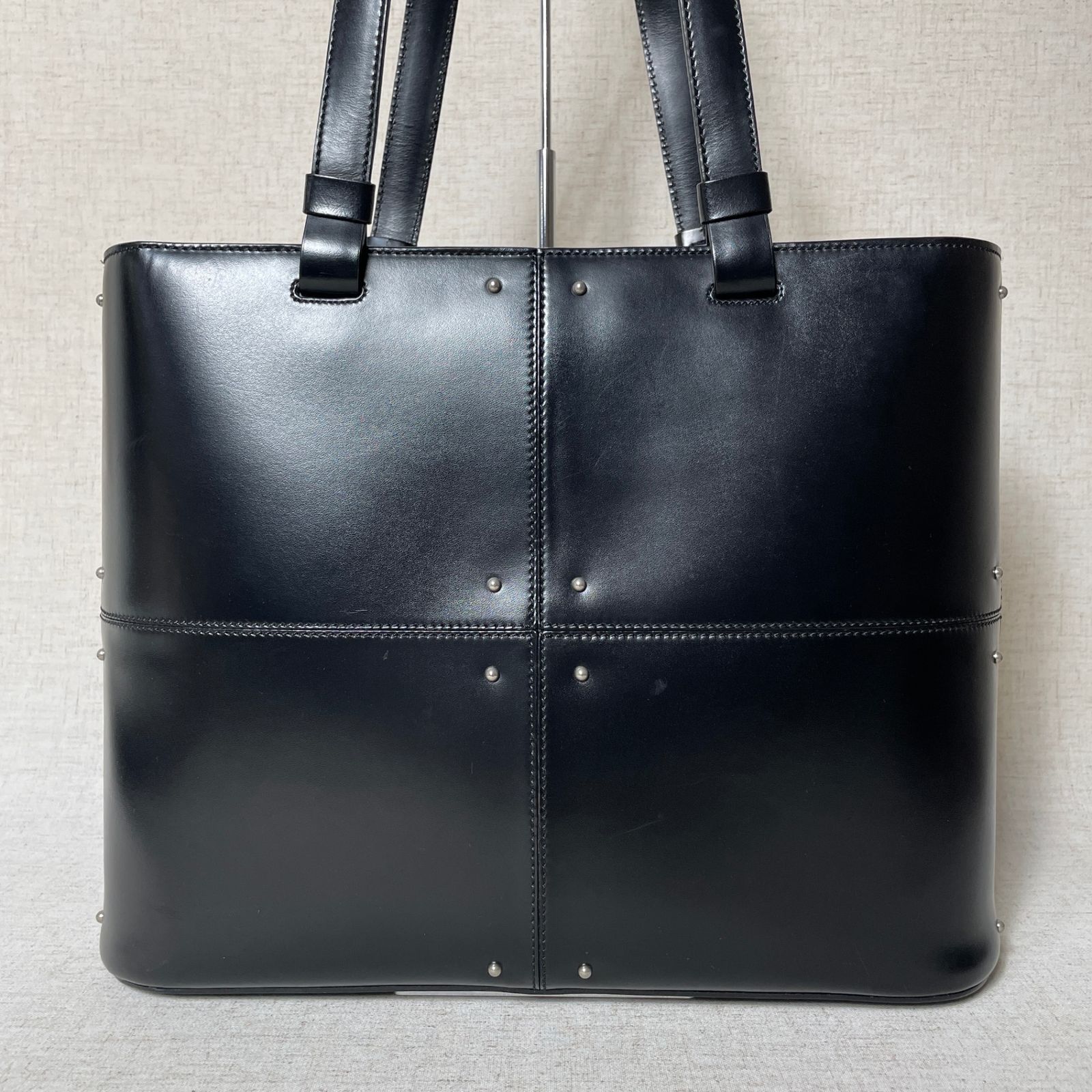 2503-163｜美品｜トッズ トートバッグ レザー ブラック スタッズ 2503-163｜美品｜トッズ トートバッグ レザー ブラック スタッズ