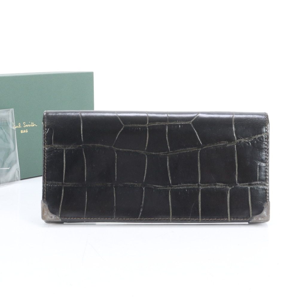 Paul Smith collection クロコダイル エンボス 長財布 美品 ポールスミス クロコダイル エンボス レザー 長財布 ロング