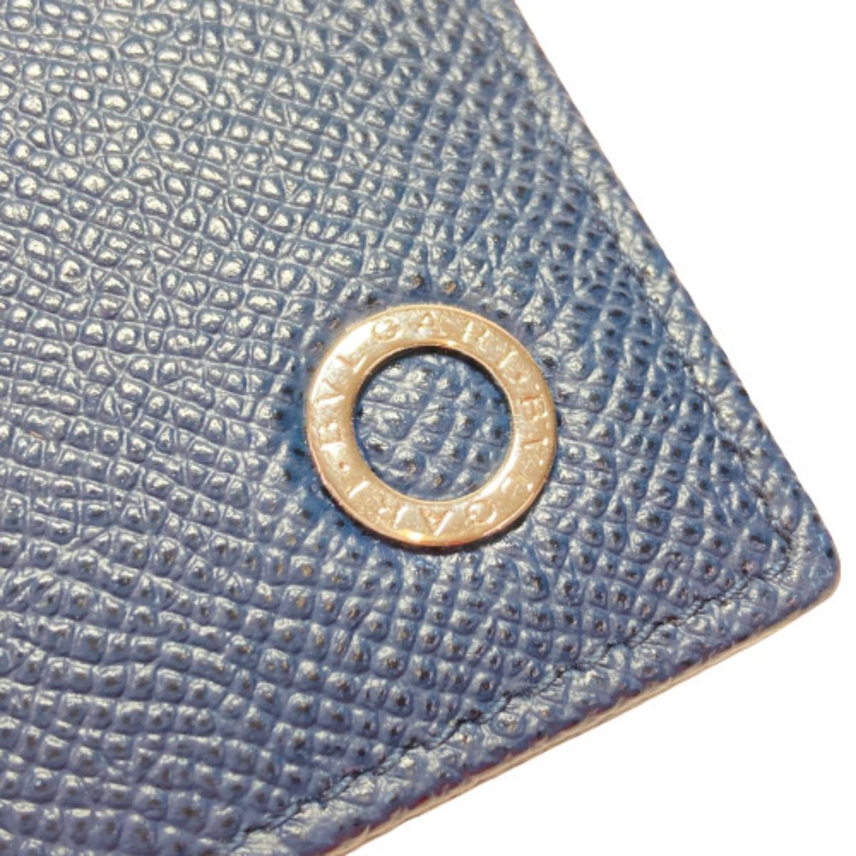 銀細工壁掛け ◎◎BVLGARI ブルガリ・ブルガリ マン 2つ折り財布 39324 ブルー x