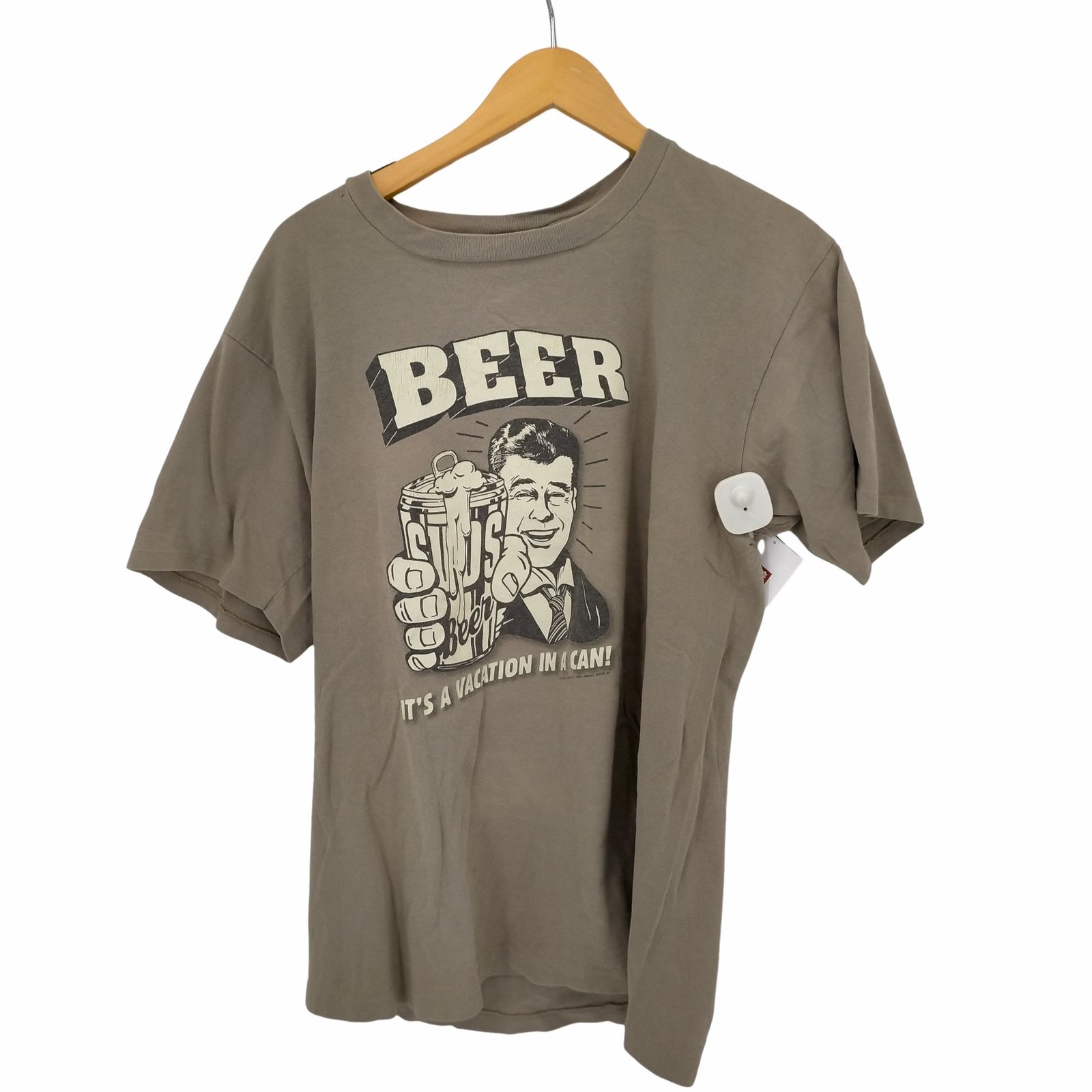 ユーズドフルギ USED古着 90S MADE IN USA コピーライト入り BEER フロントプリントTシャツ メンズ import：L 