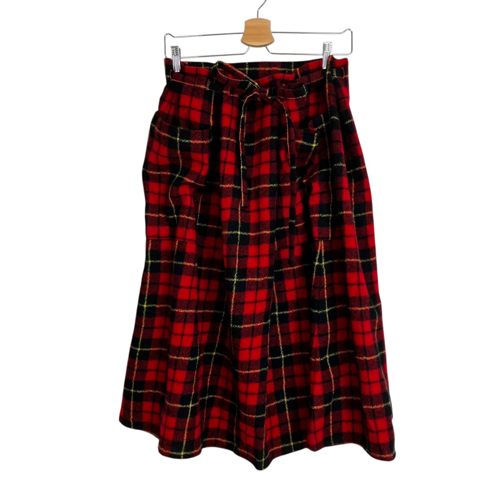 スカート R&D.M.Co- WOOL TARTANCHECK STRING SKIRT R&D.M.Co- WOOL TARTAN CHECK STRING SKIRT 赤チェック オールド