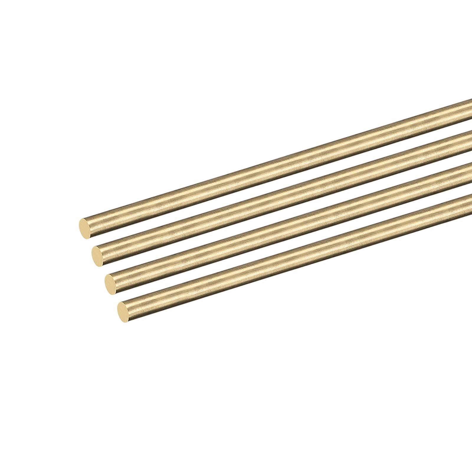 DMiotech 4個 3 mm x 300 mm 真鍮ソリッド丸棒 真鍮棒 旋盤棒材 DIYクラフト用