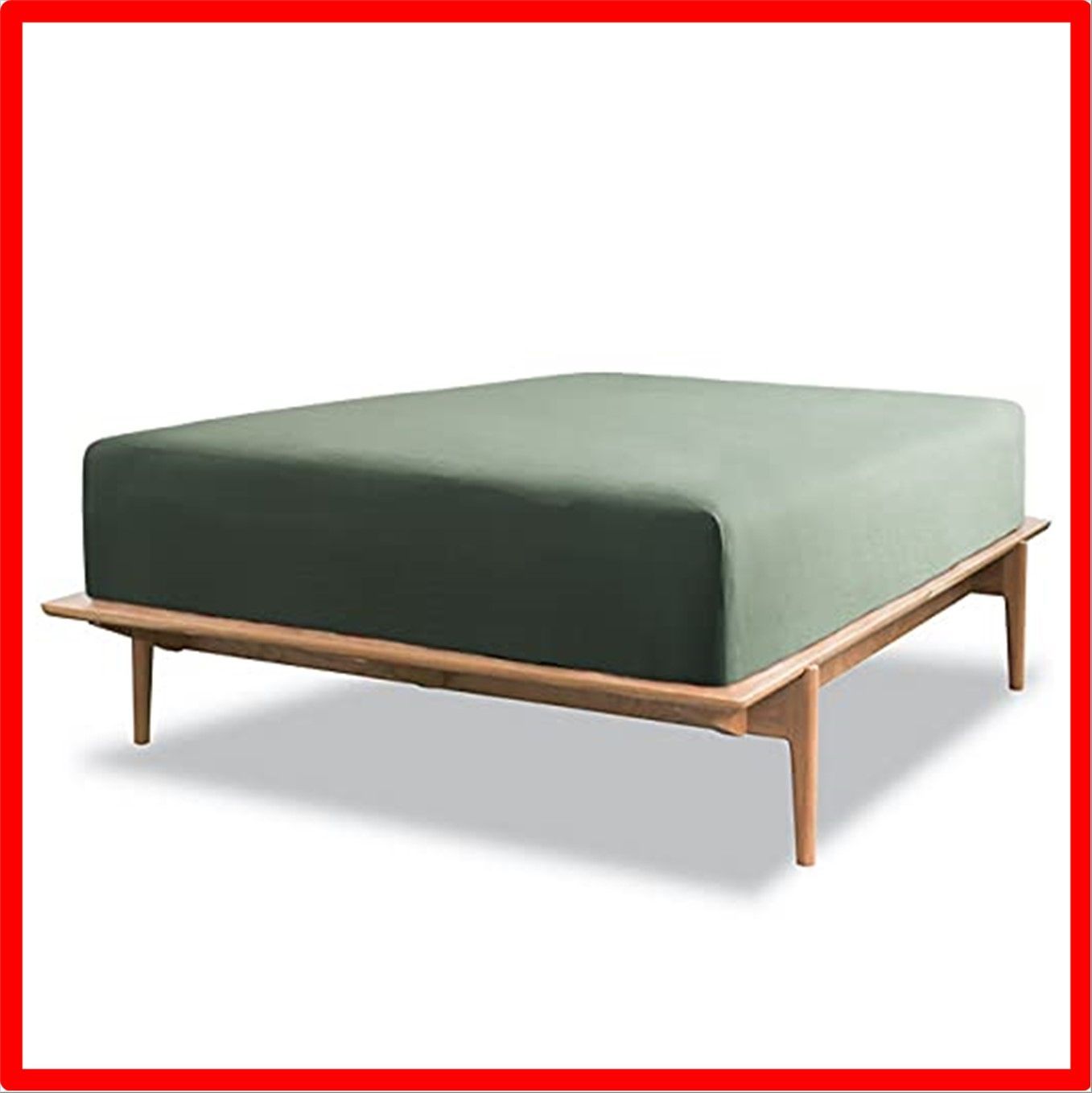 【匿名配送】オリーブグリーン_セミダブル?120x200x30cm ボックスシーツ セミダブル ベッドシーツ オーガニックコットン 洗いざらしの綿100% マチ